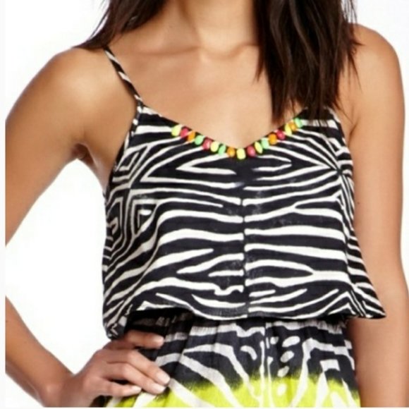 Line & Dot Zebra Print Neon Maxi - Picture 3 of 10